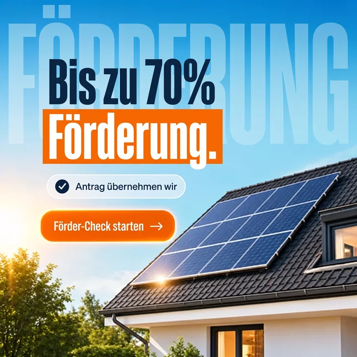 Solar-Anzeige: Bis zu 70 % Förderung